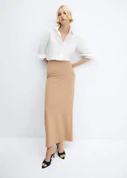 Falda Karibi-A Beige Talla S Mujer Mango