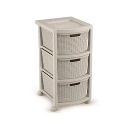 Rimax Cajonero Rattan 3 Gavetas Beige