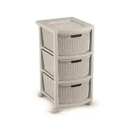 Rimax Cajonero Rattan 3 Gavetas Beige