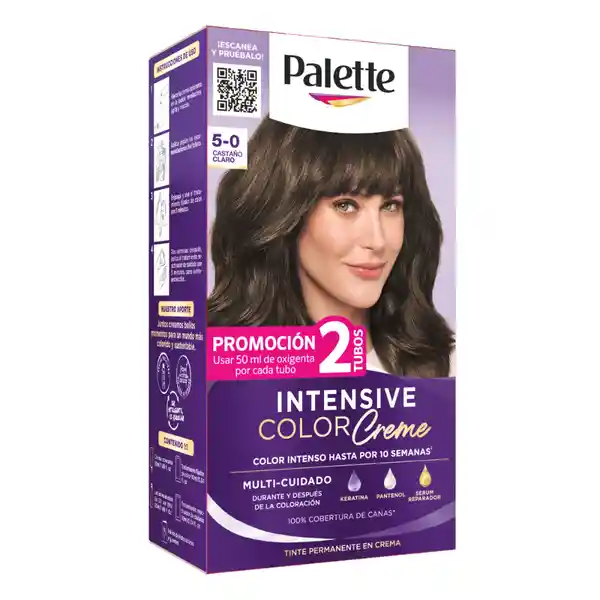 Tinte Palette Color Creme 5-0 Castaño Claro