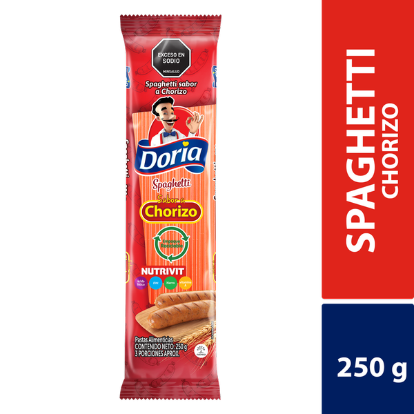 Doria Pasta Spaghetti Sabor a Chorizo 250 g