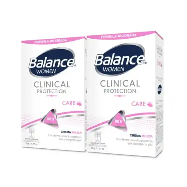 Desodorante Balance Crema Clinical Care Mujer 2x50gr 