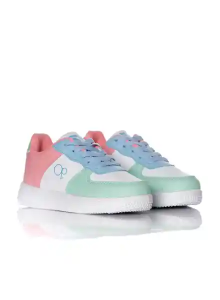 Ocean Pacific Tenis de Niña Color Blanco / Rosado Talla 32.5