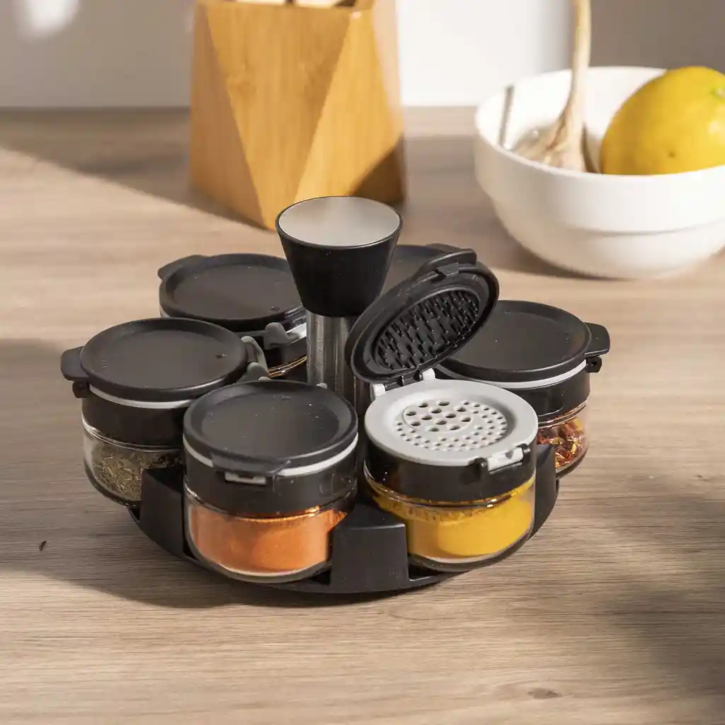 Set Para Especies Negro 6 Ambiente Gourmet