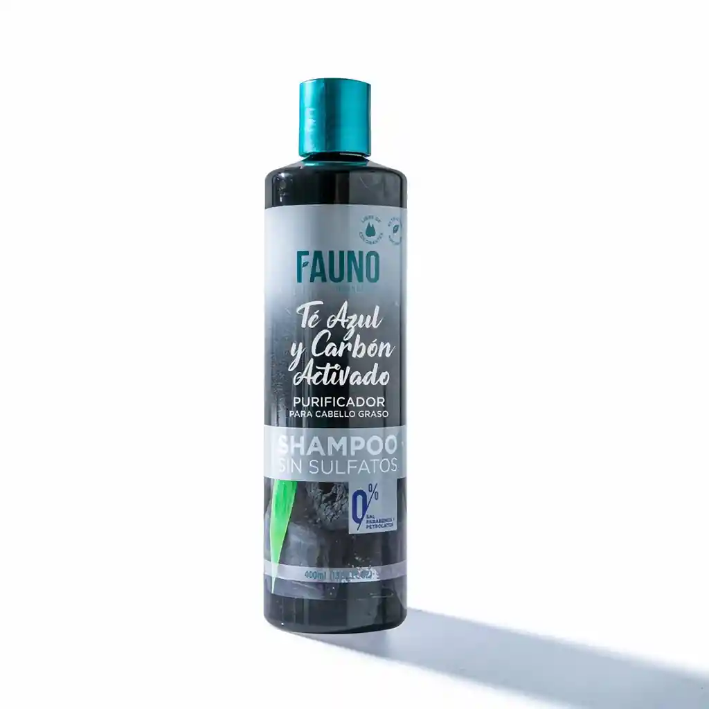 FAUNO Shampoo Cabello Graso Té Azul y Carbón Activado