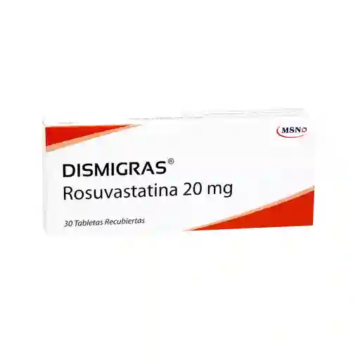 Dismigras Rosuvastatina 20 Mg Tableta Recubierta