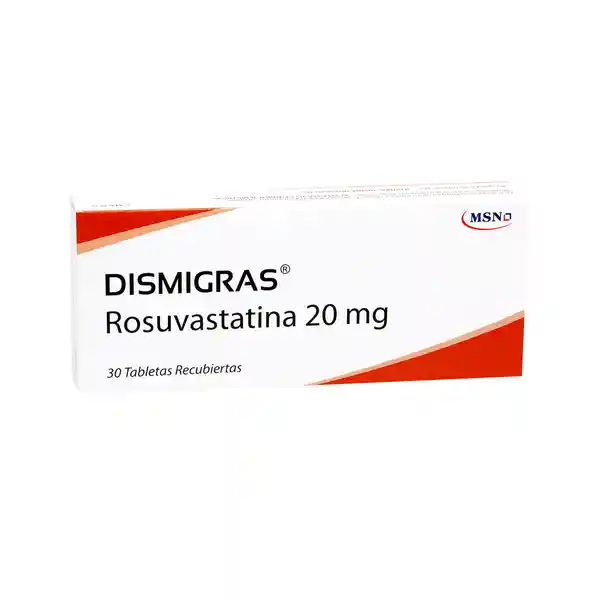 Dismigras Rosuvastatina 20 Mg Tableta Recubierta