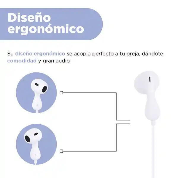 Audifonos Serie Elegance Blanco Mod 6312 Miniso