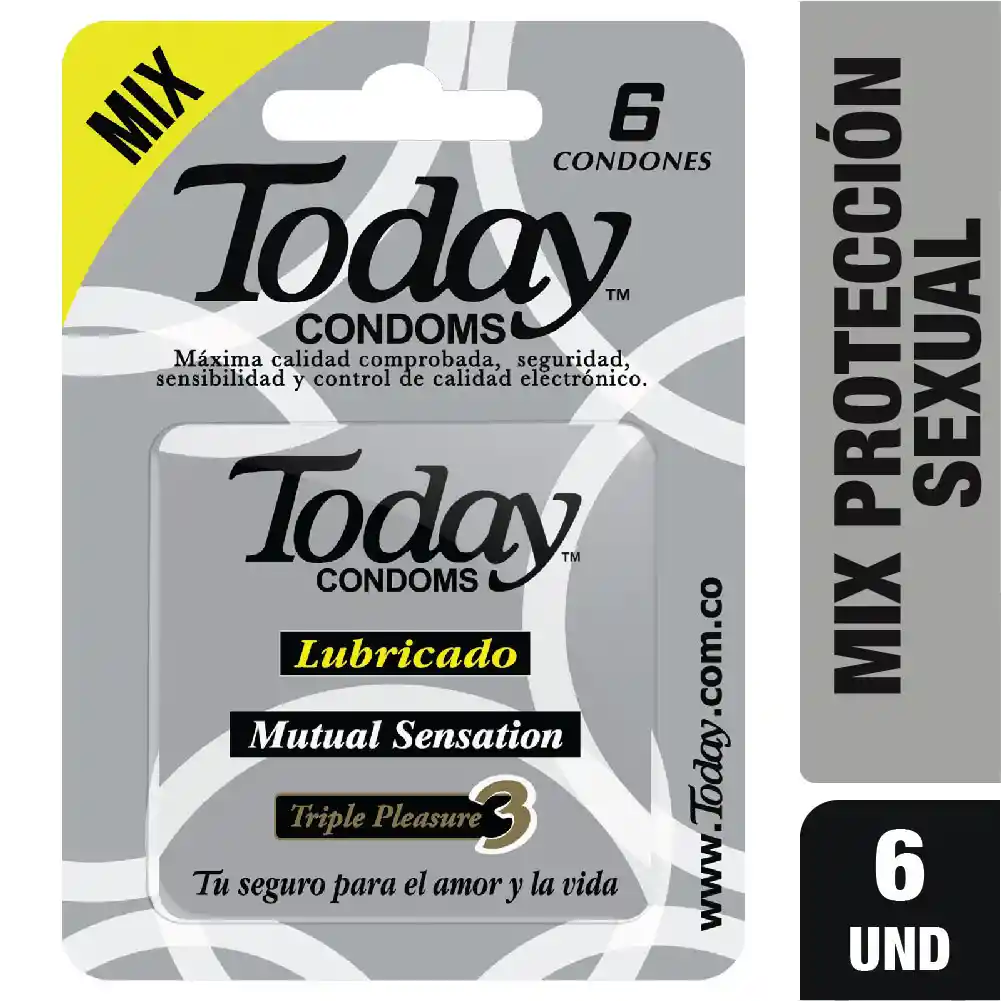 Today Condones Mix protección sexual X 6 UND