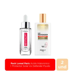 Combo L'Oréal Paris Sérum Ácido Hialurónico  + Protector Solar Uv