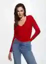 Jersey Goleta Rojo Talla M Mujer Mango