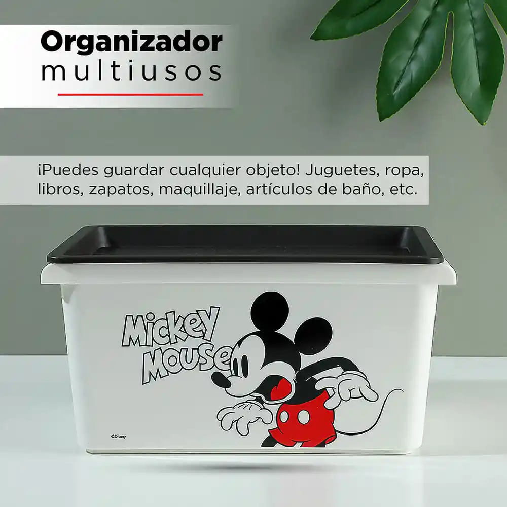 Organizador Plástico Mickey Mouse Pequeño Blanco Miniso 