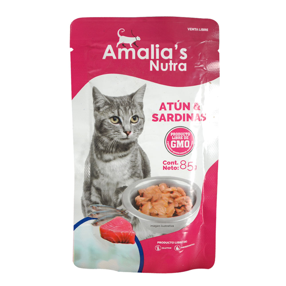 Comida Gato Amalias Nutra Atun/sard 85 g