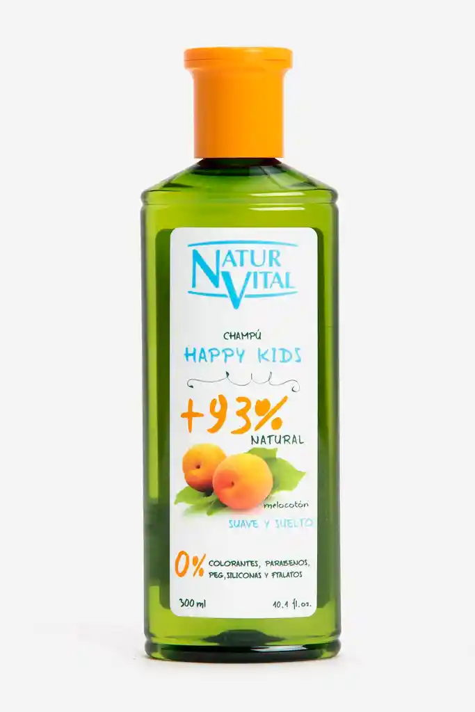 Natur Vital Shampoo Happy Kids de Melocotón 93% Natural