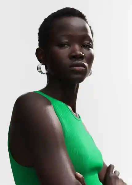 Top Alixt Verde Talla 18 Mujer Mango