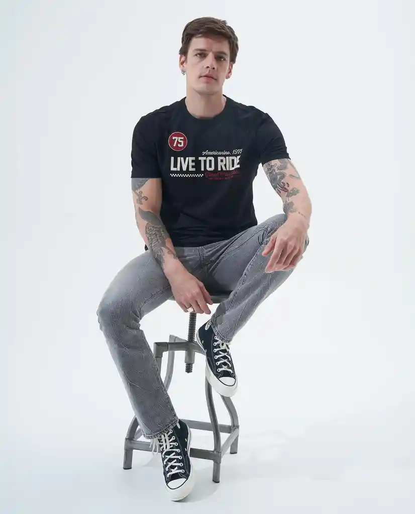 Camiseta Hombre Negro Talla XL 841F026 Americanino
