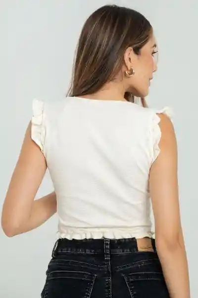 Top Mocha Color Blanco Crudo Talla S Ragged