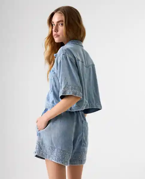 Camisa Mujer Azul Talla M 312G001_AZU114604