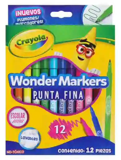 Crayola Plumón Wonder Markers Lavables Punta Fina