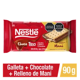 Chocolate ChocoTrio NESTLÉ con galleta y relleno de maní x 90g