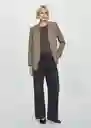 Blazer Americana Charlott Marrón Talla L Mujer Mango