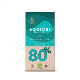 Equiori Chocolate Oscuro Orgánico 80% Sugar Free
