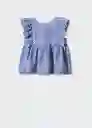 Blusa Bari Azul Talla 08 Niñas Mango