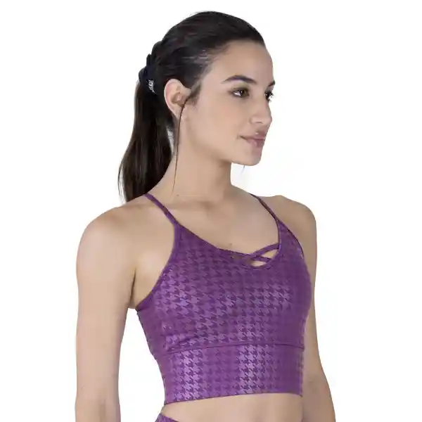 Top Deportiva Houndstooth Tone/Tone Purpura Talla S Everlast