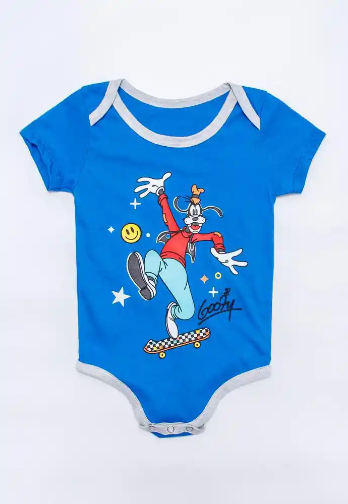 Body Manga Corta 3/6 Meses-azul