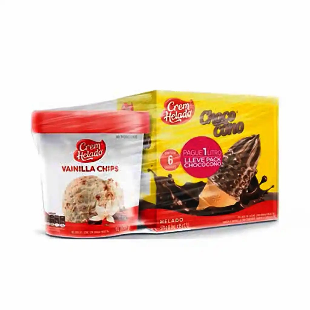 Crem Helado Pack Vainilla + Chococonos