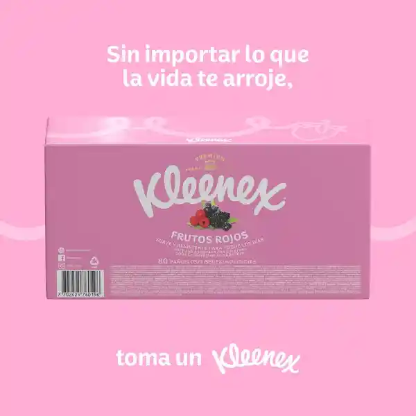Pañuelos Faciales Kleenex Aromas Frutos Rojos 80 Und