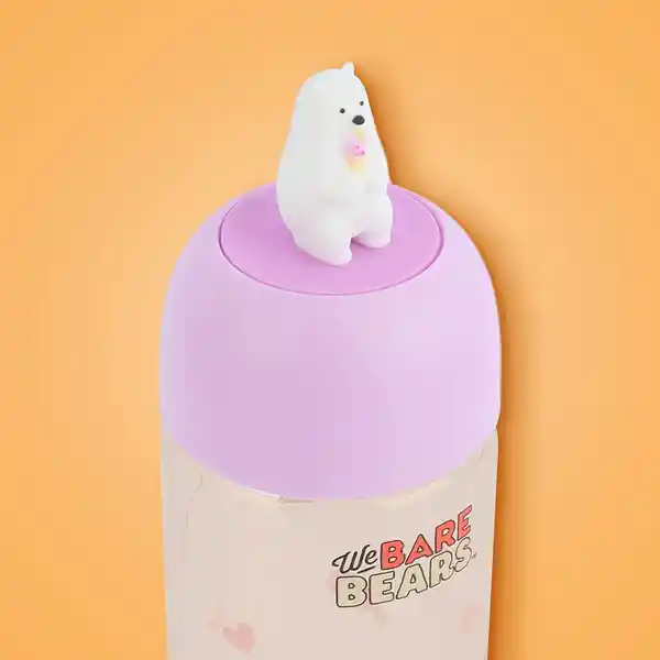 Botilito de Vidrio Osos Escandaloso Oso Polar Rosa 5.0 Miniso