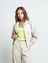 Chaqueta Mujer Beige Mimbrera Claro Talla S 423F001 Naf Naf