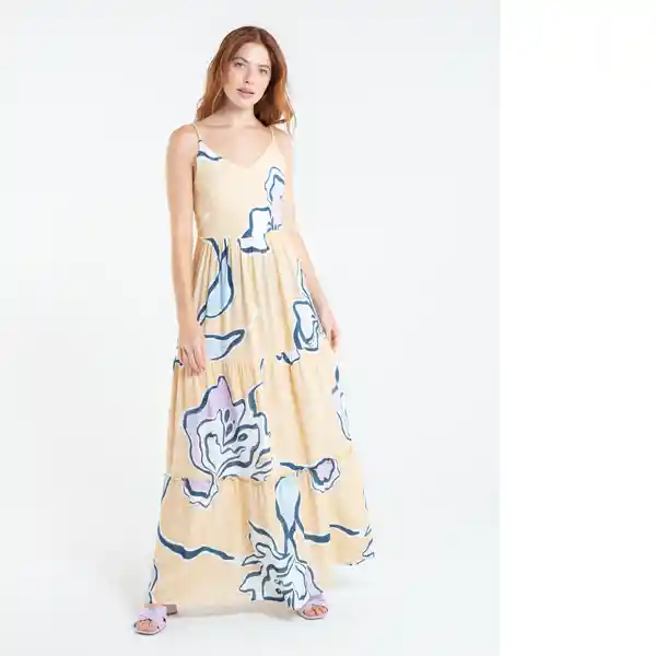 Vestido Verdu Mujer Amarillo Luminoso Claro Talla L Naf-Naf 