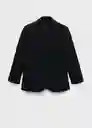 Blazer Americana Mila Negro Talla M Mujer Mango