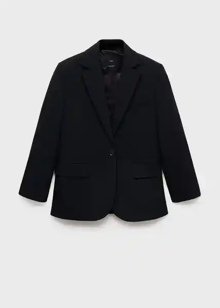 Blazer Americana Mila Negro Talla M Mujer Mango