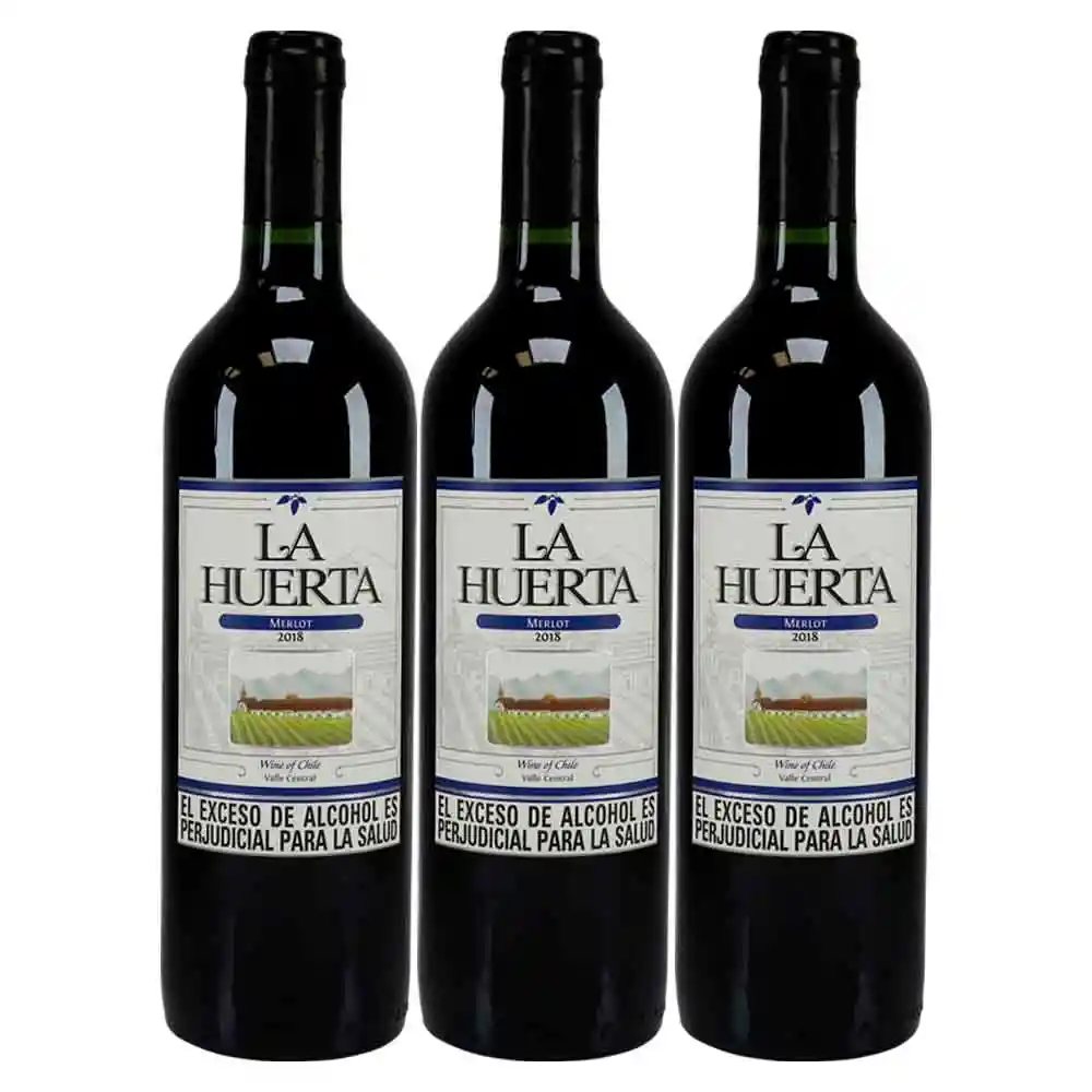 Vino La Huerta Merlot X750 Ml 2X3