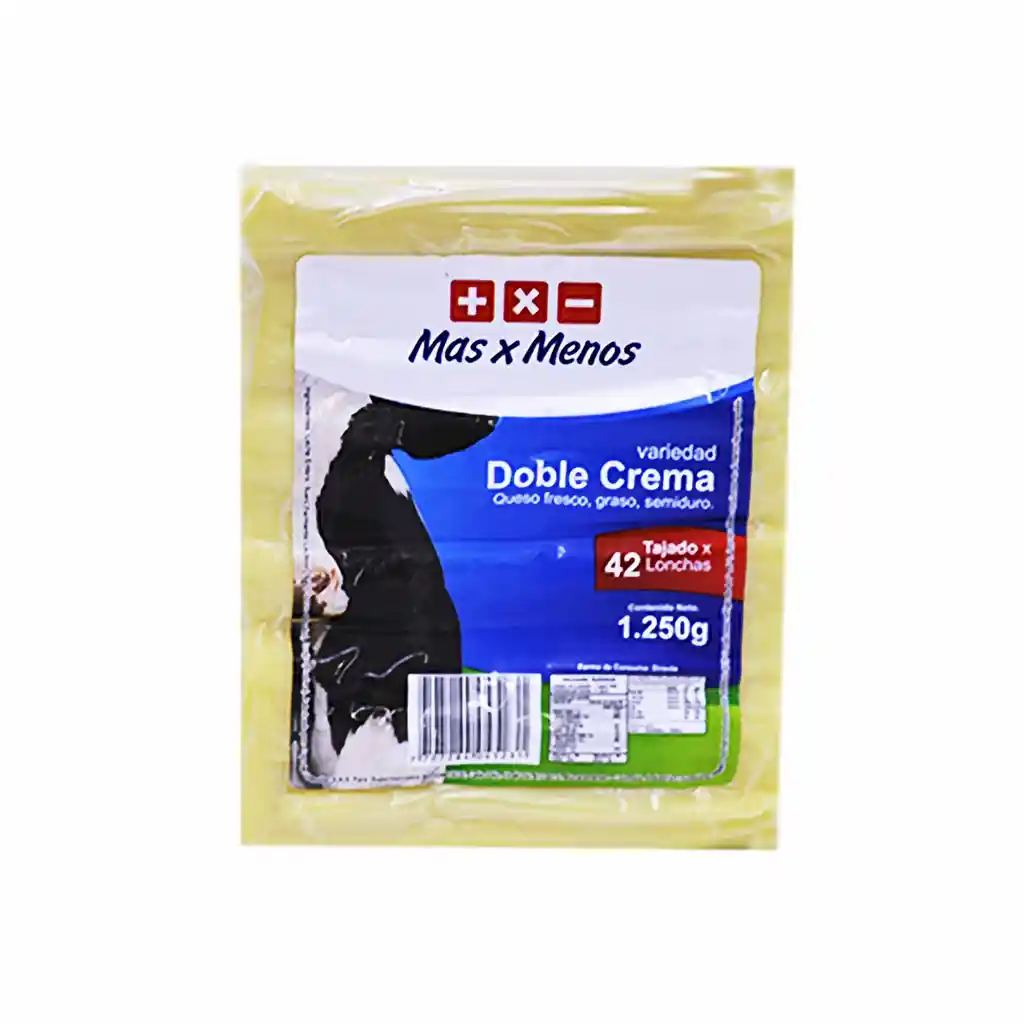 Mas x Menos Queso Doble Crema Tajado