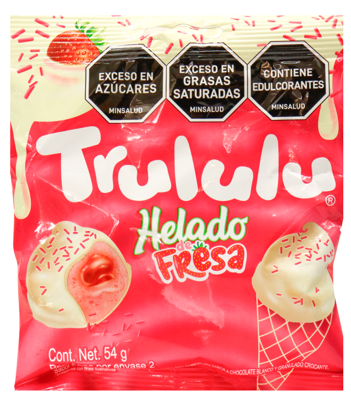 Trululu Masmelo Relleno Fresa Cobertura Chocolate 54g