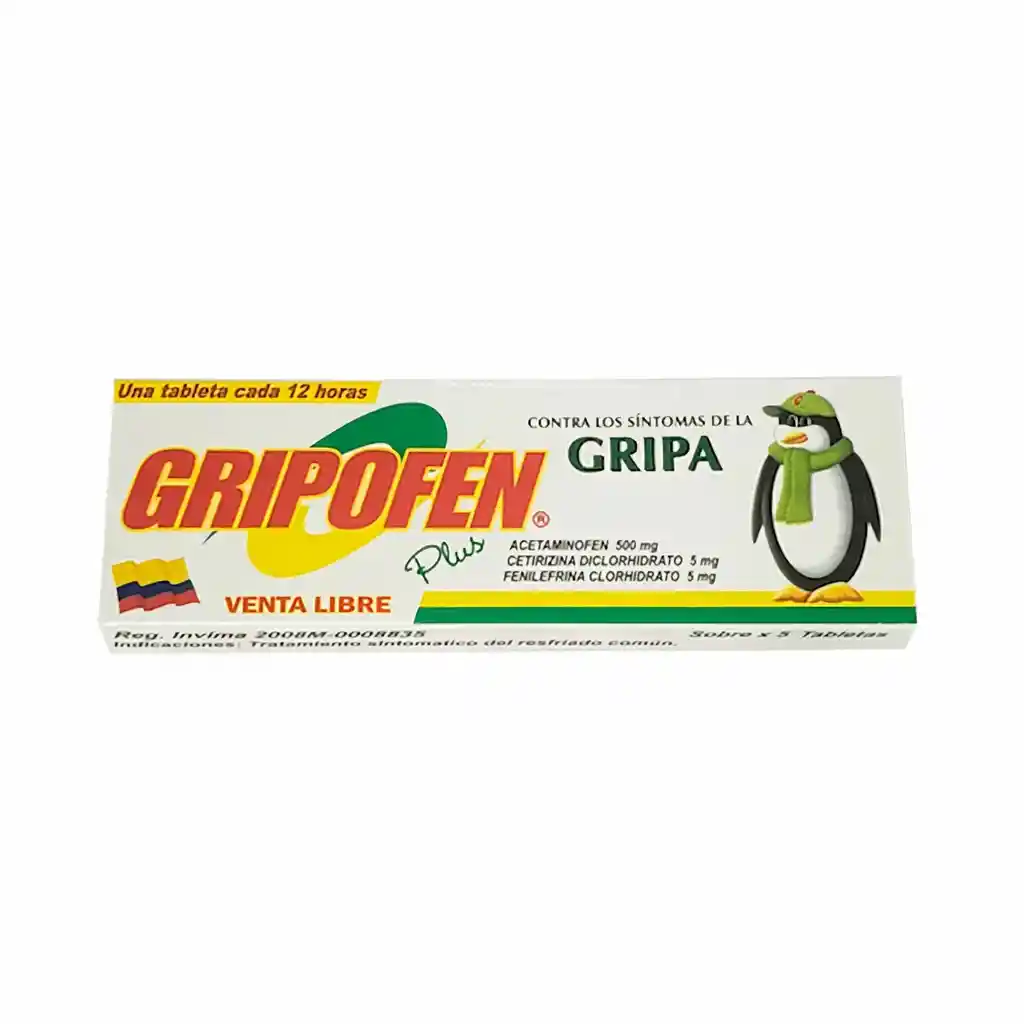 Gripofen Tabletas (500 mg / 5 mg / 5mg)
