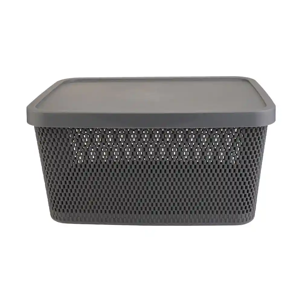 Caja Plástica Textura Panal Gris Krea