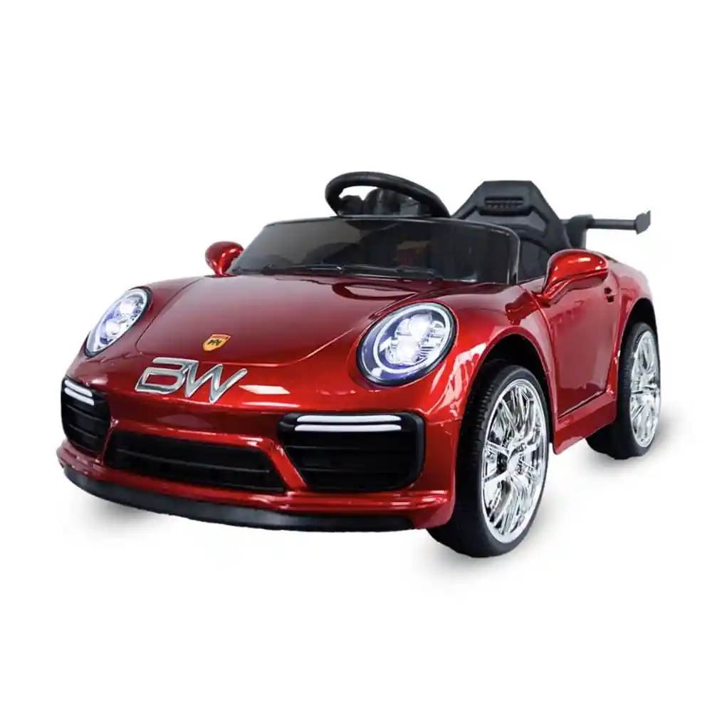 Carro Montable Eléctrico Para Niños 718 Cayman Rojo Metalizado 6v Prinsel