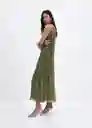 Vestido Amira-A Khaki Talla L Mujer Mango