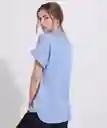 Camisa Unicolor Manga Corta Con Guardapolvos Cuello Sport y Botonadura