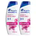 Head & Shoulders Shampoo 2 en 1 Suave y Manejable 375 mL x 2 Und