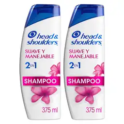 Head & Shoulders Shampoo 2 en 1 Suave y Manejable 375 mL x 2 Und