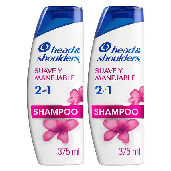 Head & Shoulders Shampoo 2 en 1 Suave y Manejable 375 mL x 2 Und