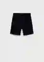 Bermuda Marina Tejano Negro Talla 40 Mujer Mango