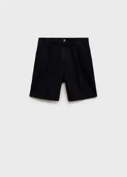 Bermuda Marina Tejano Negro Talla 40 Mujer Mango