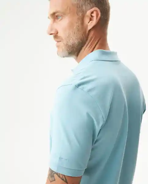 Camiseta Polo Muscle Masculino Azul Cameo Medio L Chevignon